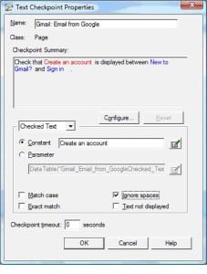 QTP - How to Add Bitmap and Text Checkpoints in Tests
