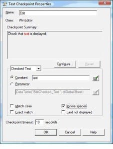 QTP - How to Add Bitmap and Text Checkpoints in Tests