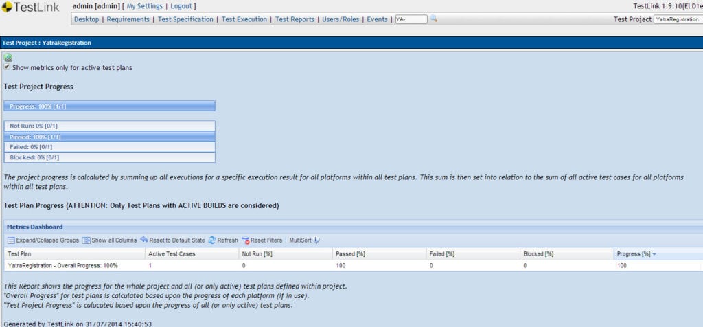 Testlink Coverage Report Example TestLink Tutorial 4 - Test Metrics, Keyword Management, Custom Fields ...