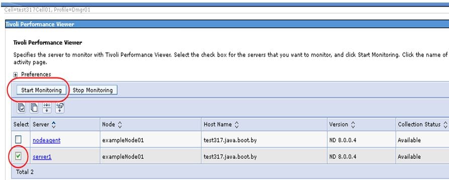 Tivoli Performance viewer