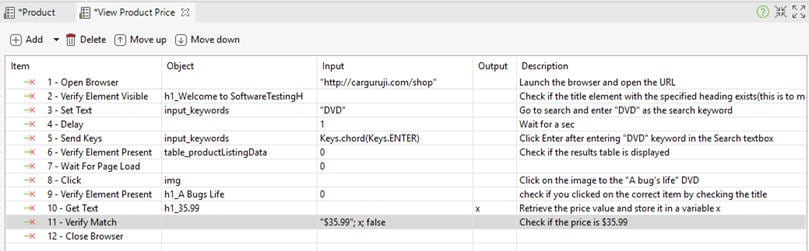 your test would appear