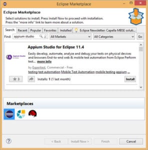 Installation and Setup of Appium Studio for Eclipse