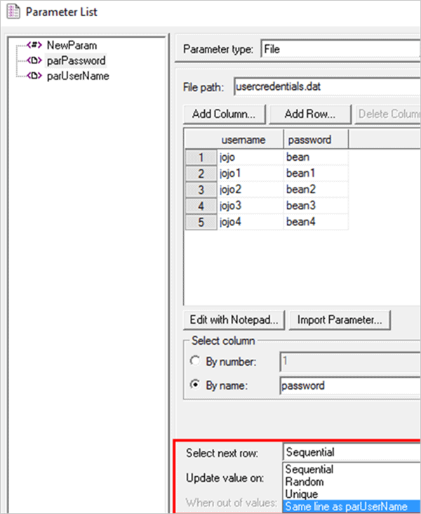 37.select ‘Same line as parUserName