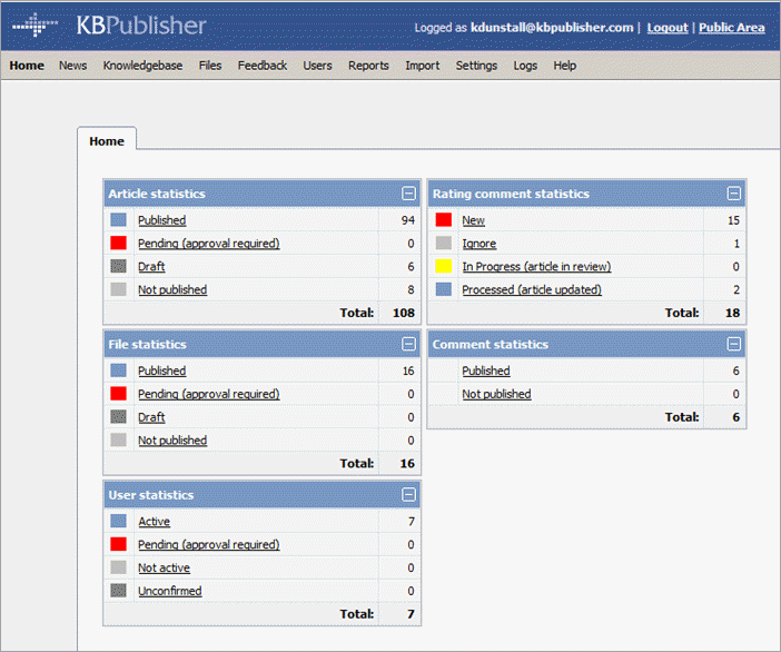Knowledge Management System Interface