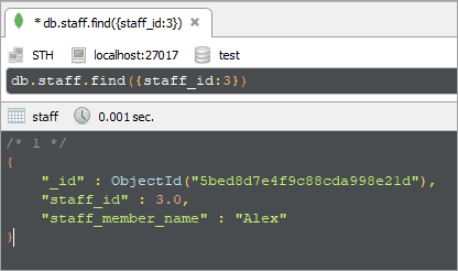 Find Specific Documents in robo 3t