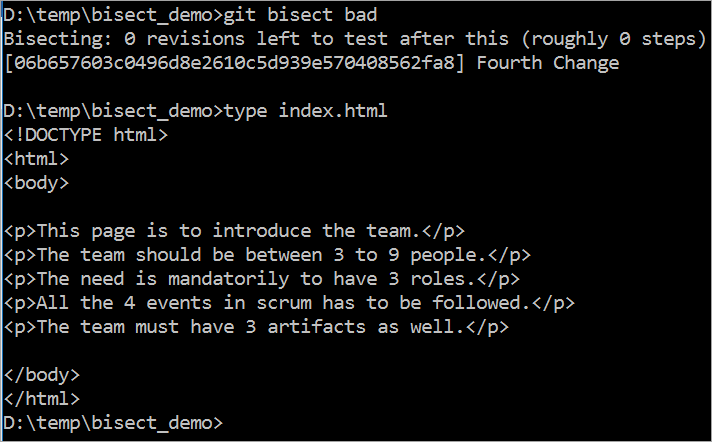 Run ‘git bisect bad’