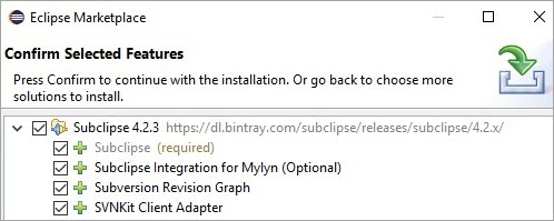 Confirm selected feature