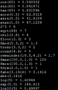 C++ Mathematical Functions: absolutevalue, sqrt, max, pow etc.