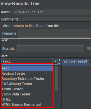 View Result Tree_text dropdown