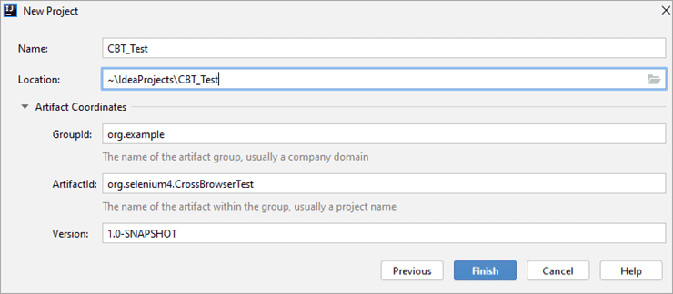 Artifact coordinates