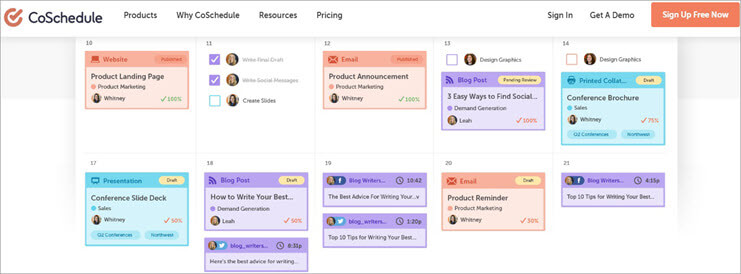 CoSchedule Dashboard