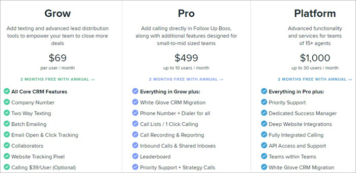 Follw Up Boss Pricing