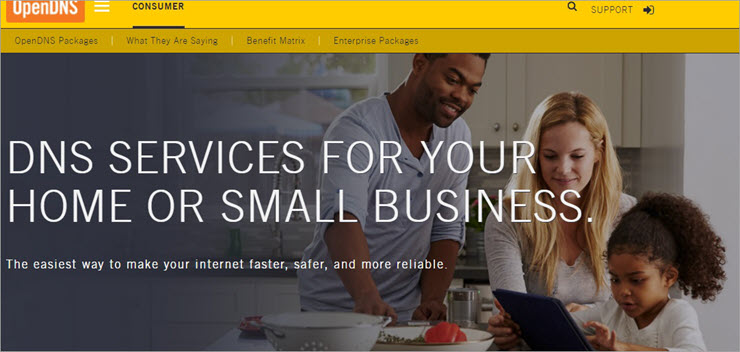 OpenDNS website