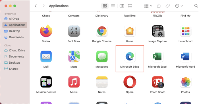 Look for Microsoft Edge