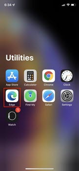 Microsoft Edge in App Library
