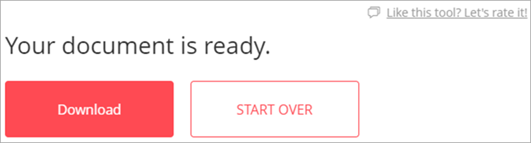Download the Compressed File or Start Over