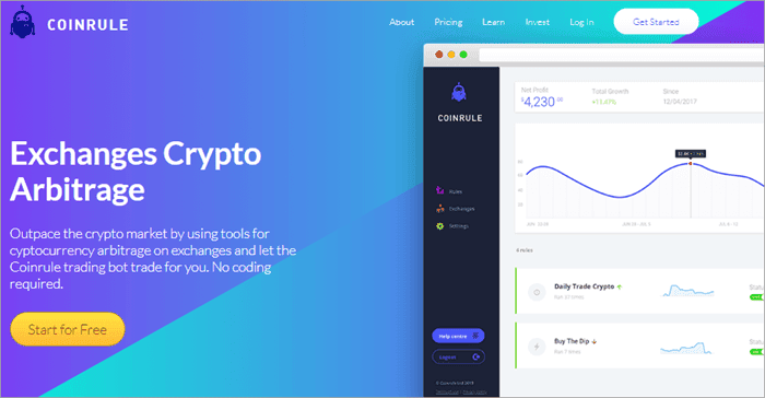 Coinrule - crypto arbitrage bots