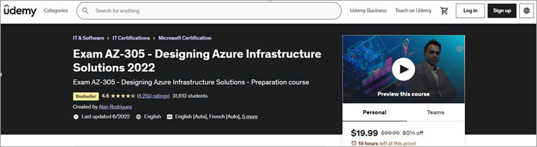 AZ – 305 Designing Azure Infrastructure Solutions Certification
