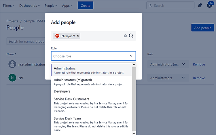 Choose their role from the dropdown Administrators