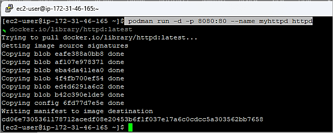Running images and enter the container– Example 2