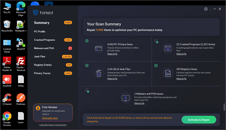 Fortect diagnostic tool