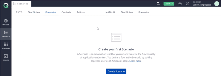 Accelq-creation-of-a-test-scenario