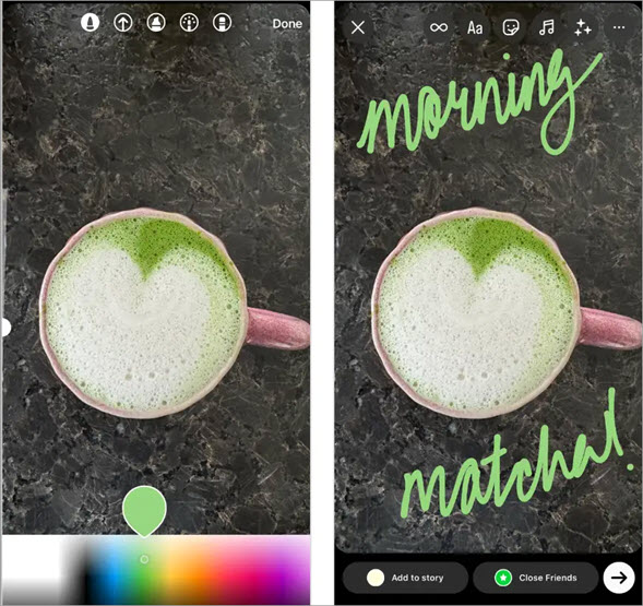 Change the Background Color of the Instagram Story