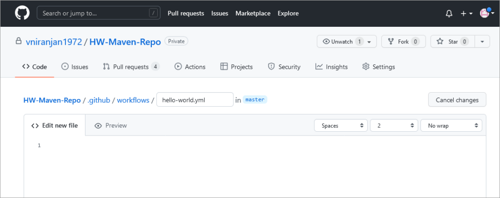 Creating first GitHub Actions