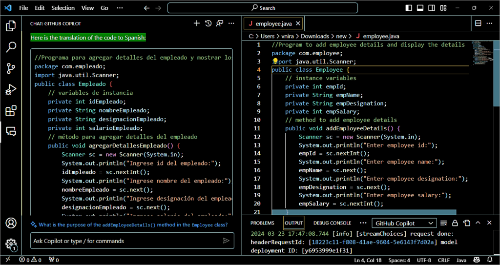 Translate the code to other language