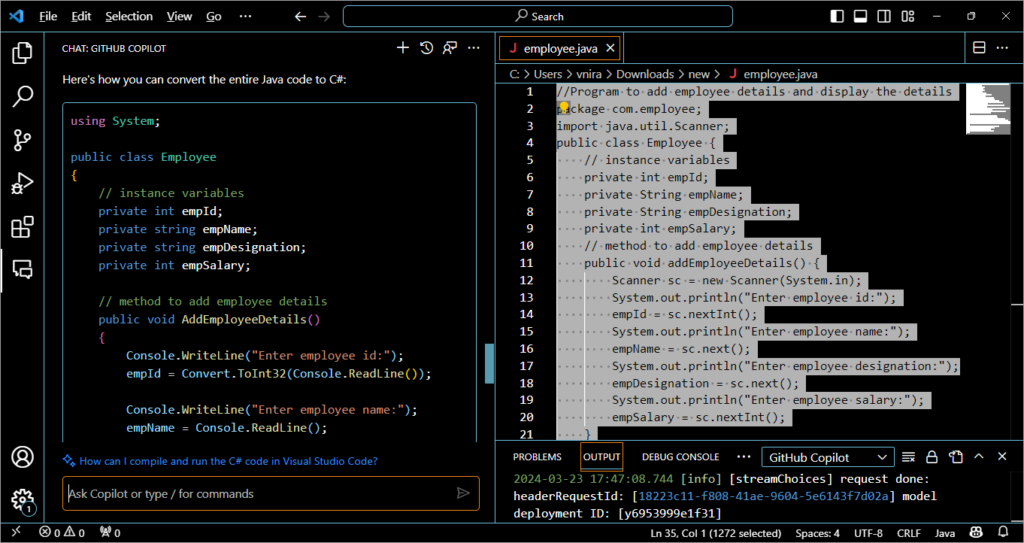 Convert the code to C#