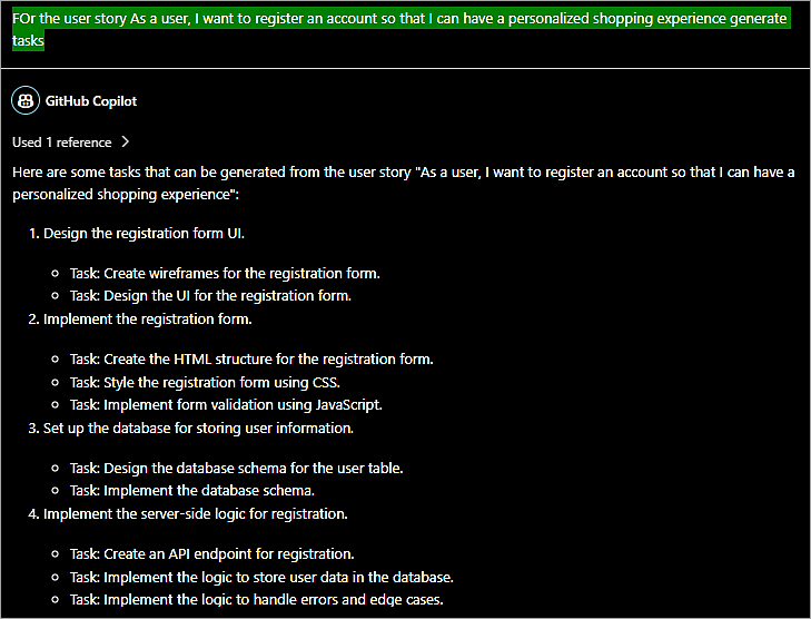 Generate development tasks