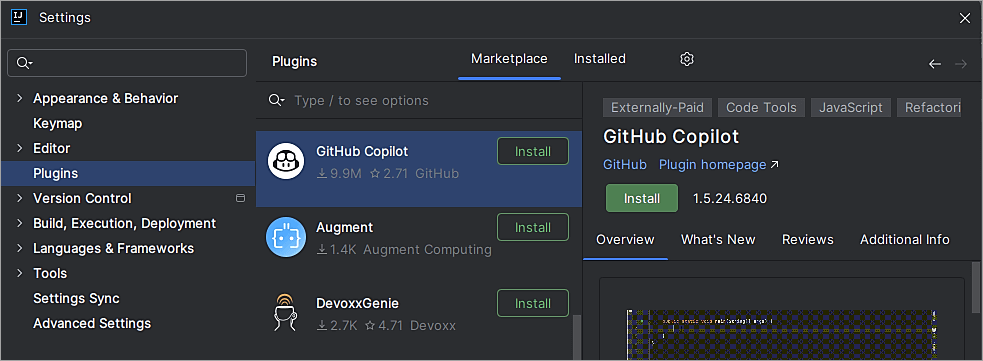 Inline Chat within IntelliJ IDE