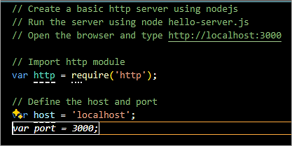 Next define the host and port
