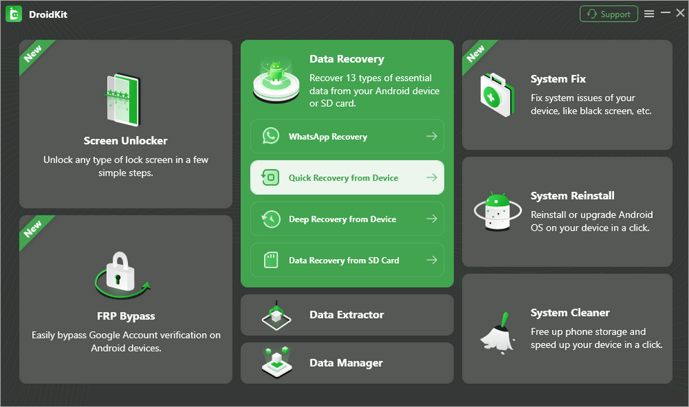 recovery from device