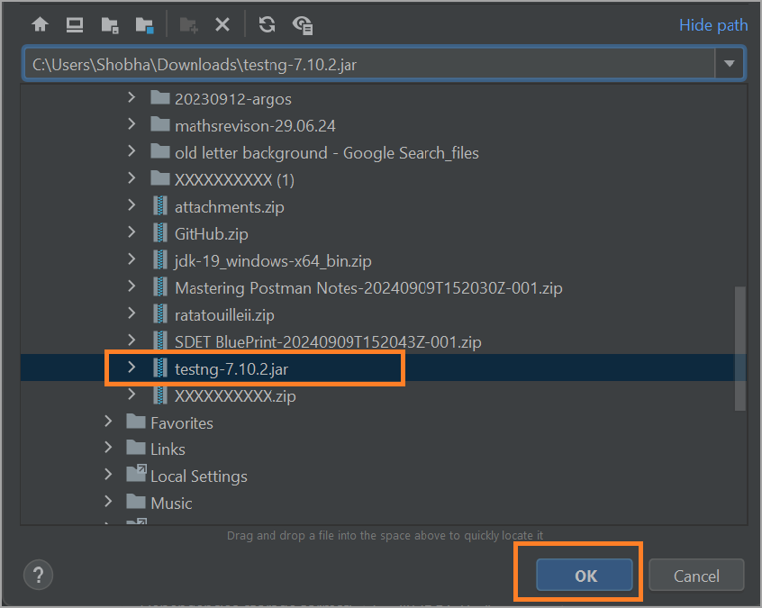 Setting up on TestNG jars in IntelliJ6