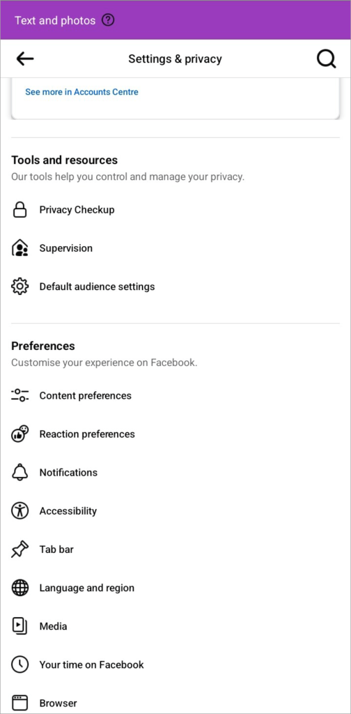 Facebook notifications