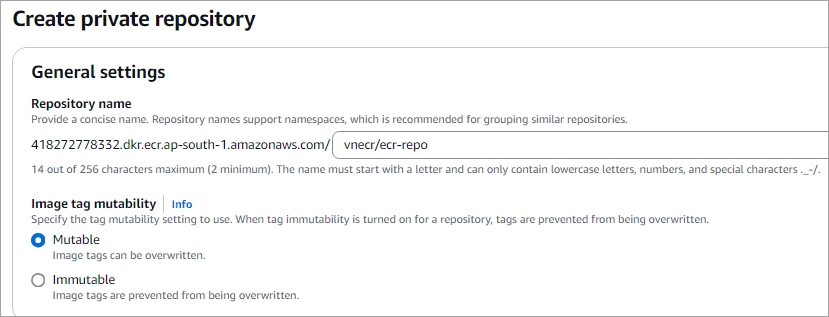 Create private repository