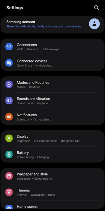 settings connections