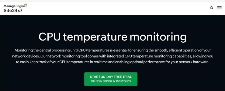 Site24x7 CPU Temp monitoring CPU Temp Monitor