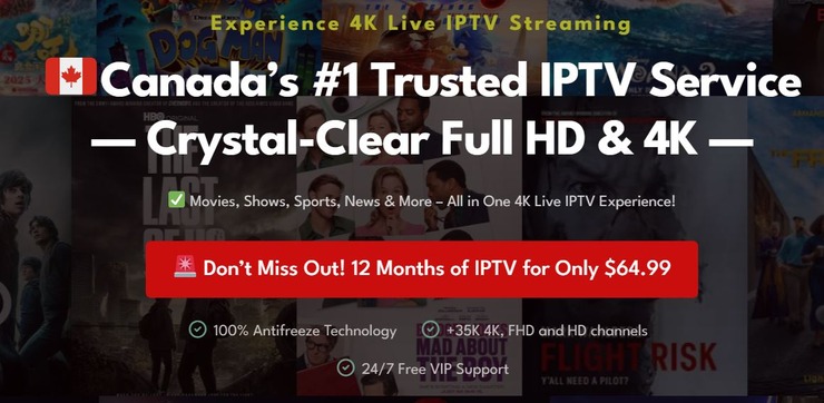 4k live IPTV Canada IPTV Canada
