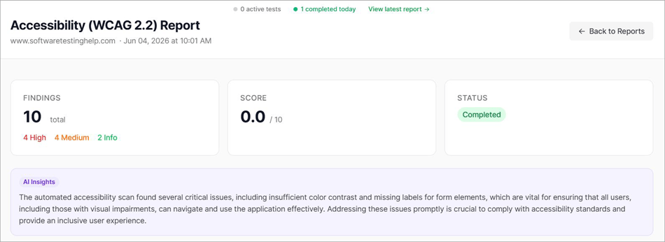 Accesibility Report