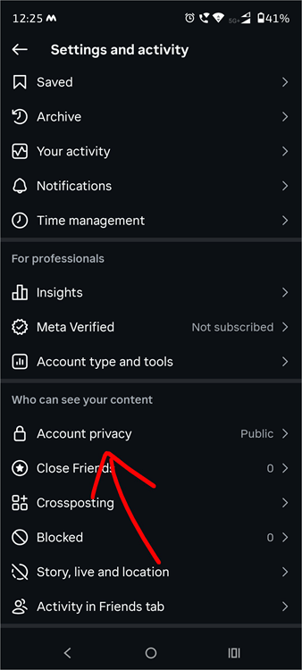 Account Privacy