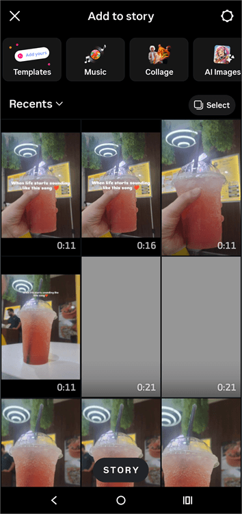Add image to the story