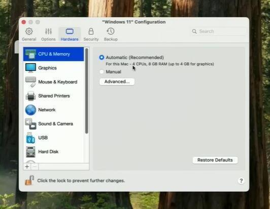 Adjust Virtual Machine Settings