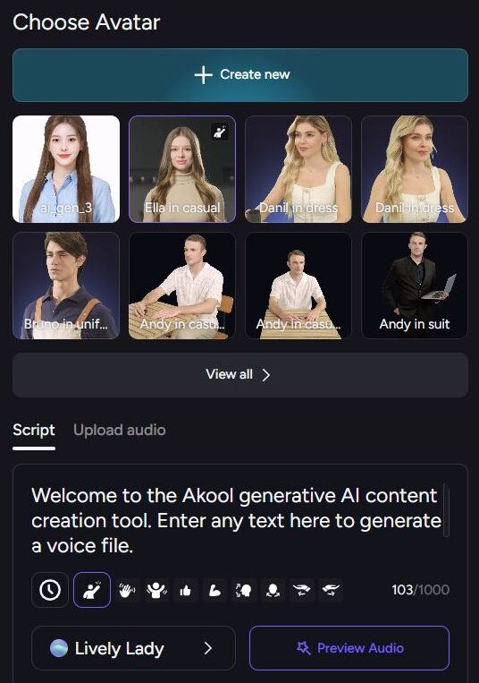 Akool AI - Choose Avatar