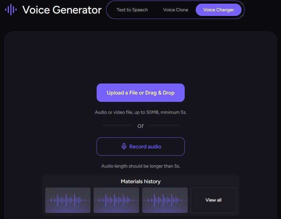 Upload an audio