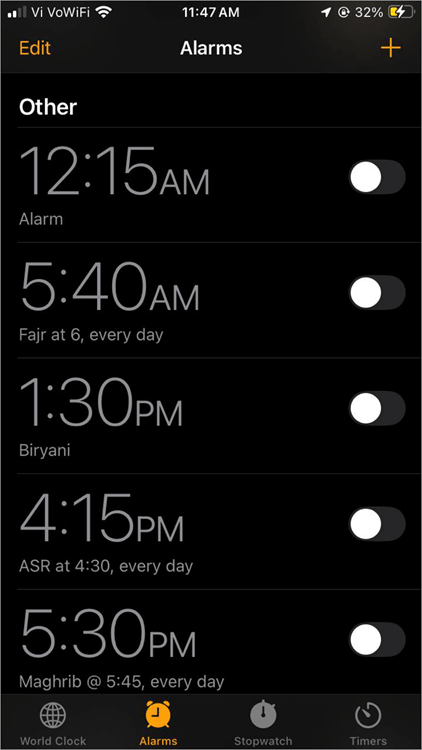 Alarms