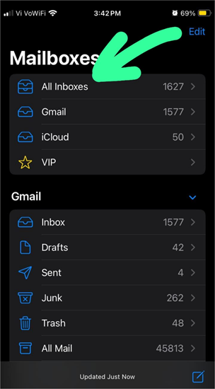 All Inboxes option