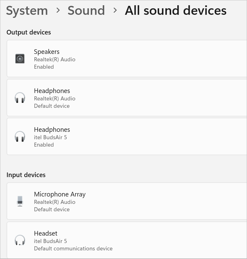 All sound devices