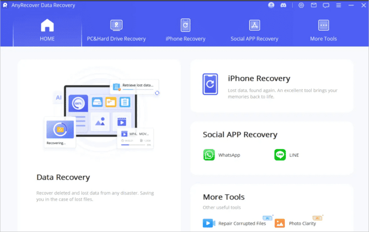 AnyRecover data recovery software